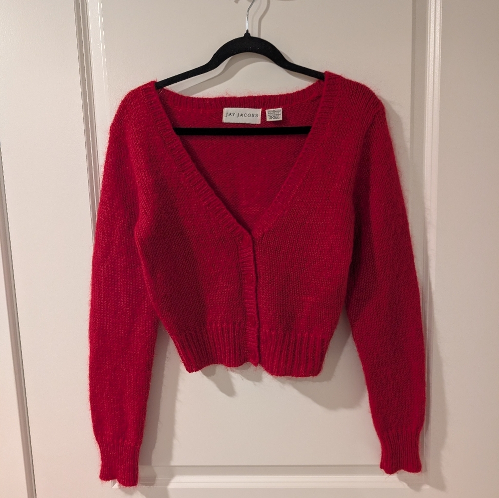 Vintage Jay Jacobs Mohair Wool Blend Cropped Cardigan - Picture 3 of 11